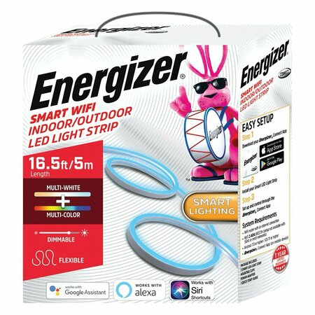 ENERGIZER 16.5-Ft. Smart Wi-Fi Indoor/Outdoor White/Multicolor LED Light Strip EOS2-1002-RGB